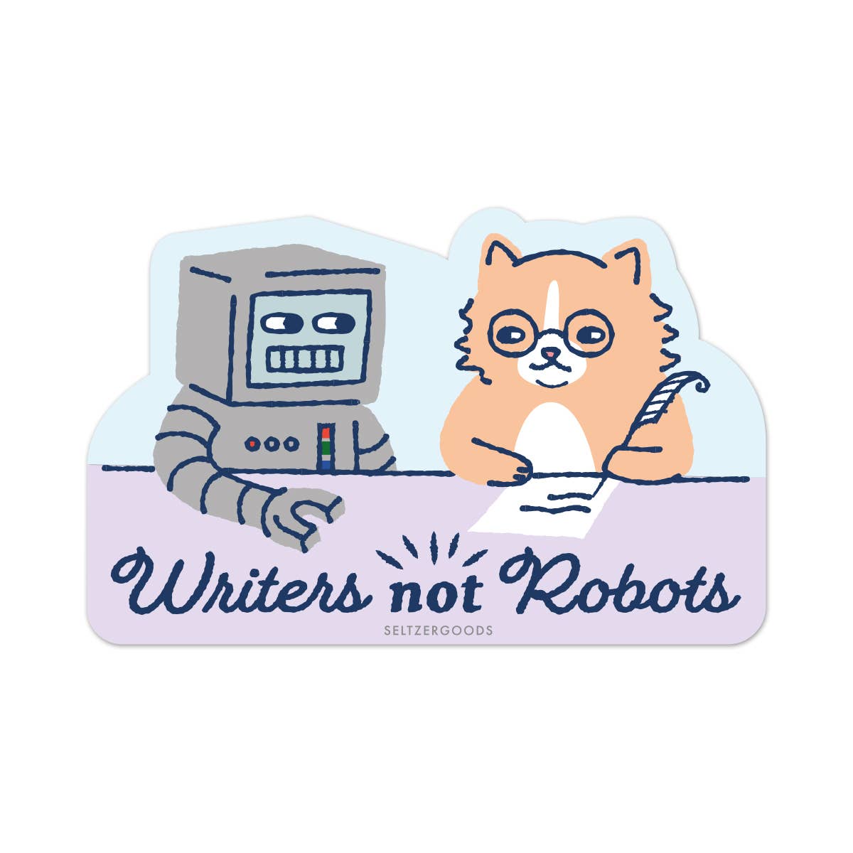 Writers Not Robots Sticker