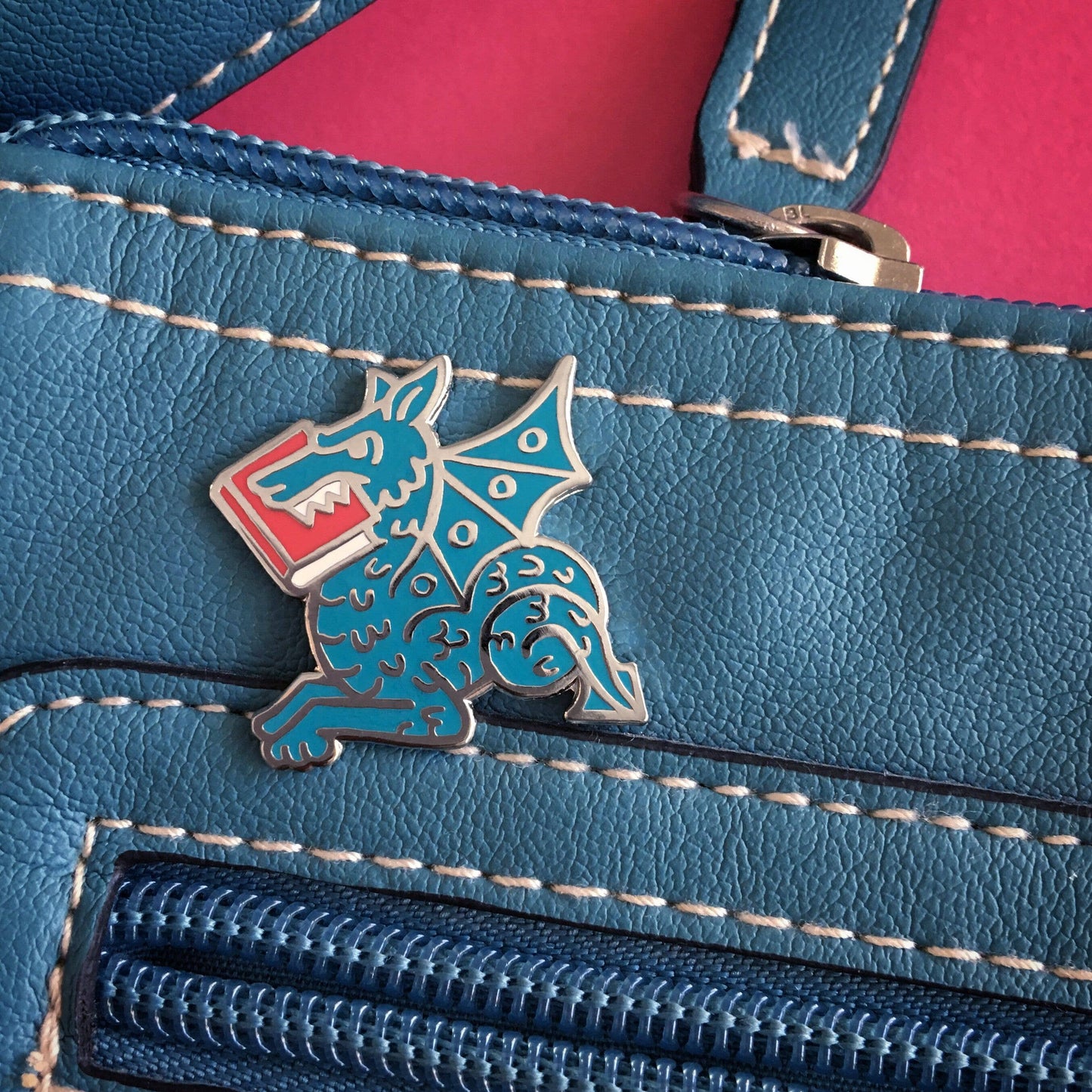 Book Wyrm enamel pin - Book Dragon pin in 4 colors: Green