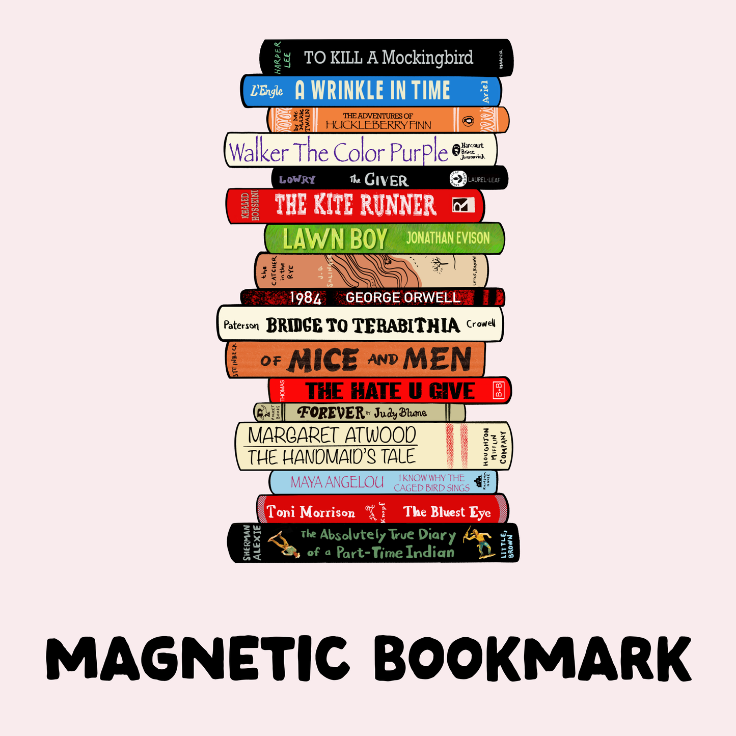 Banned Book Stack Magnetic Bookmark - Indigo Maiden