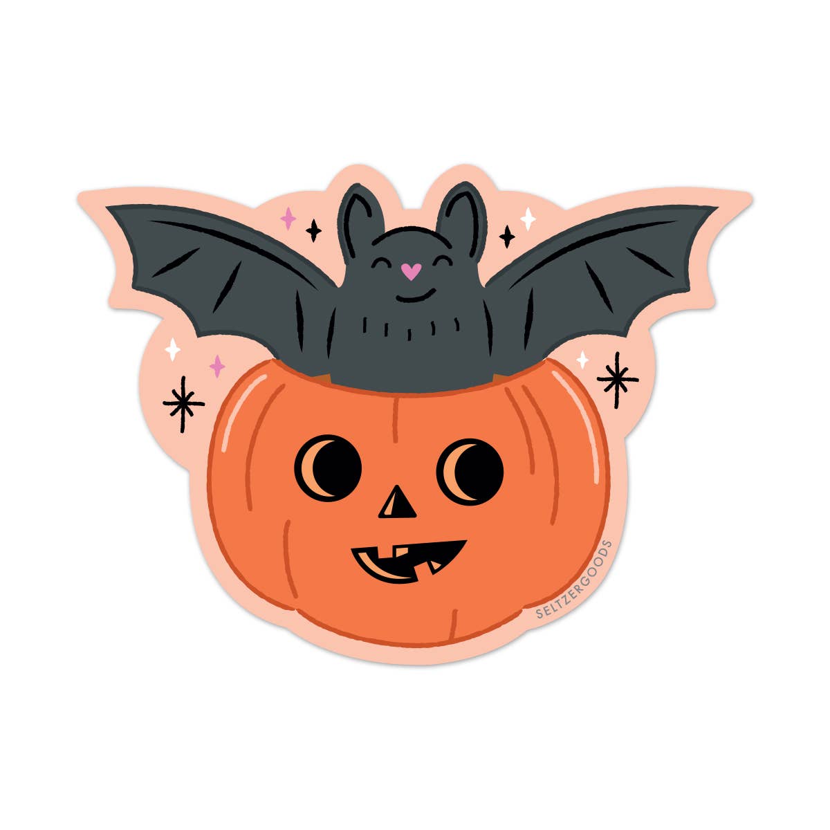 Pumpkin Bat Sticker