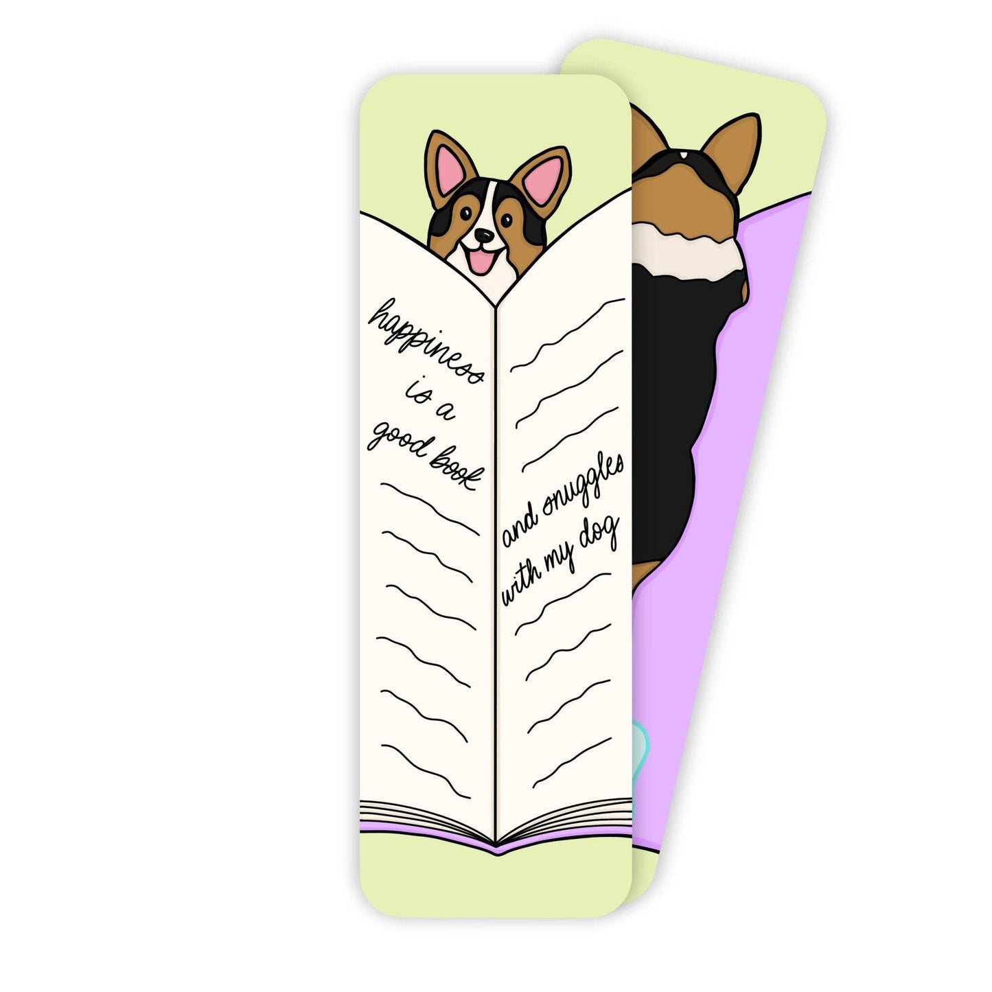 Happiness is a Good Book and Snuggles with My Dog Bookmark