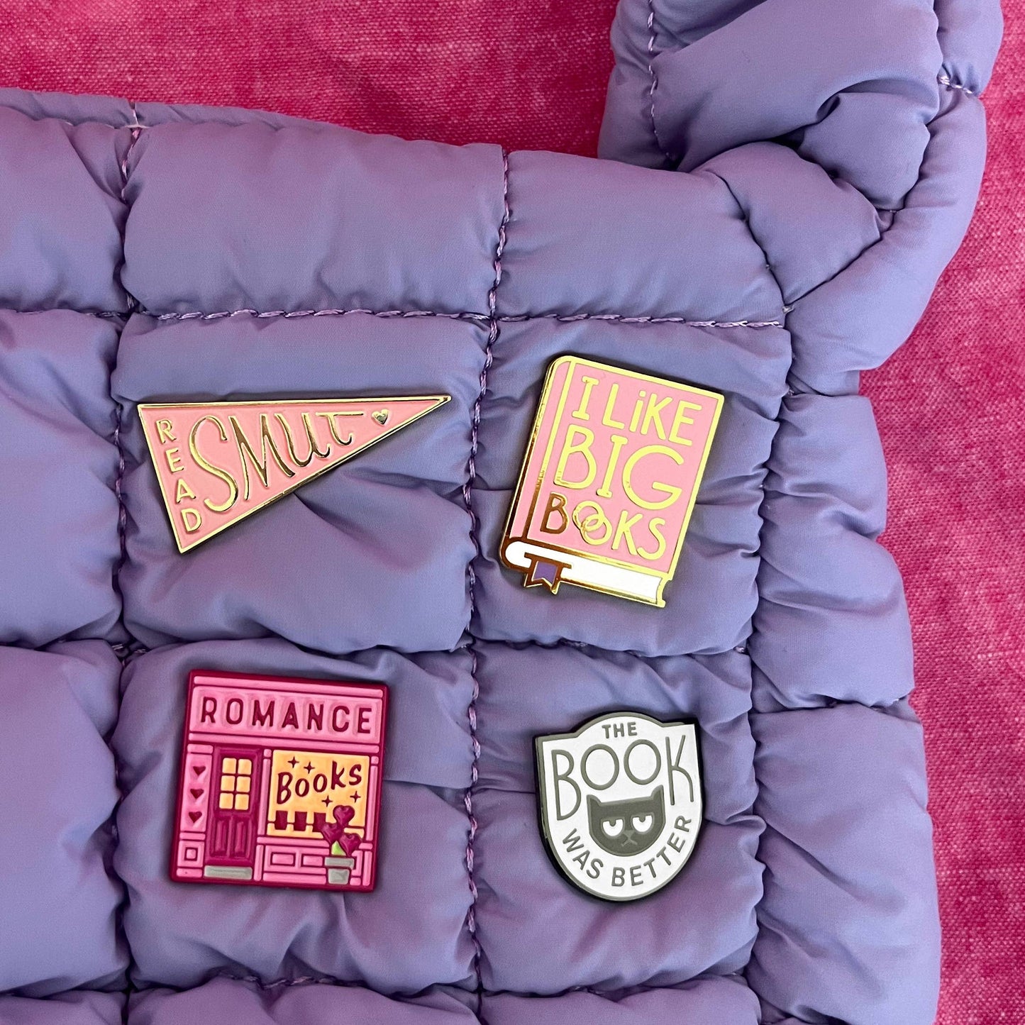 I Like Big Books enamel pin