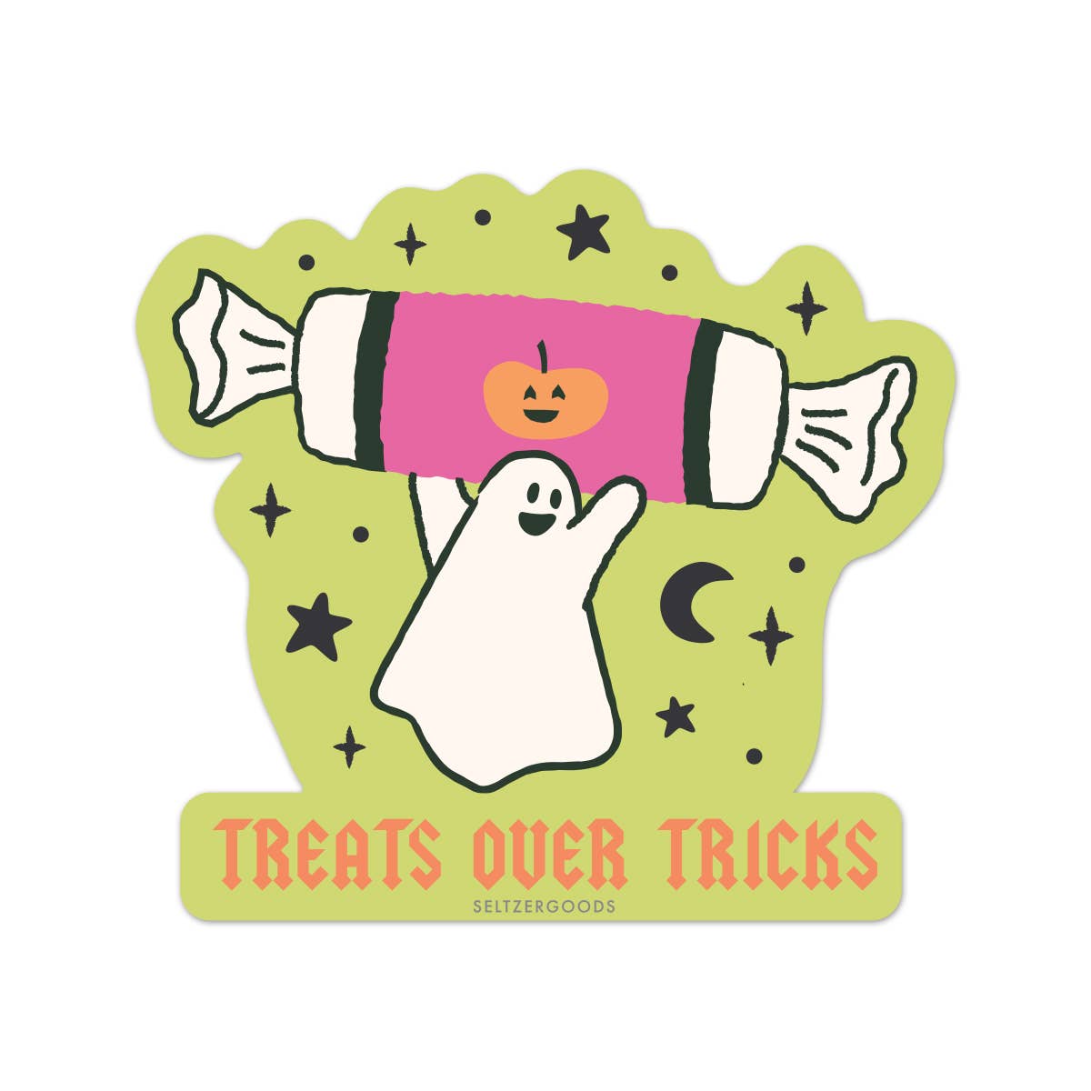 Treats Over Tricks Sticker