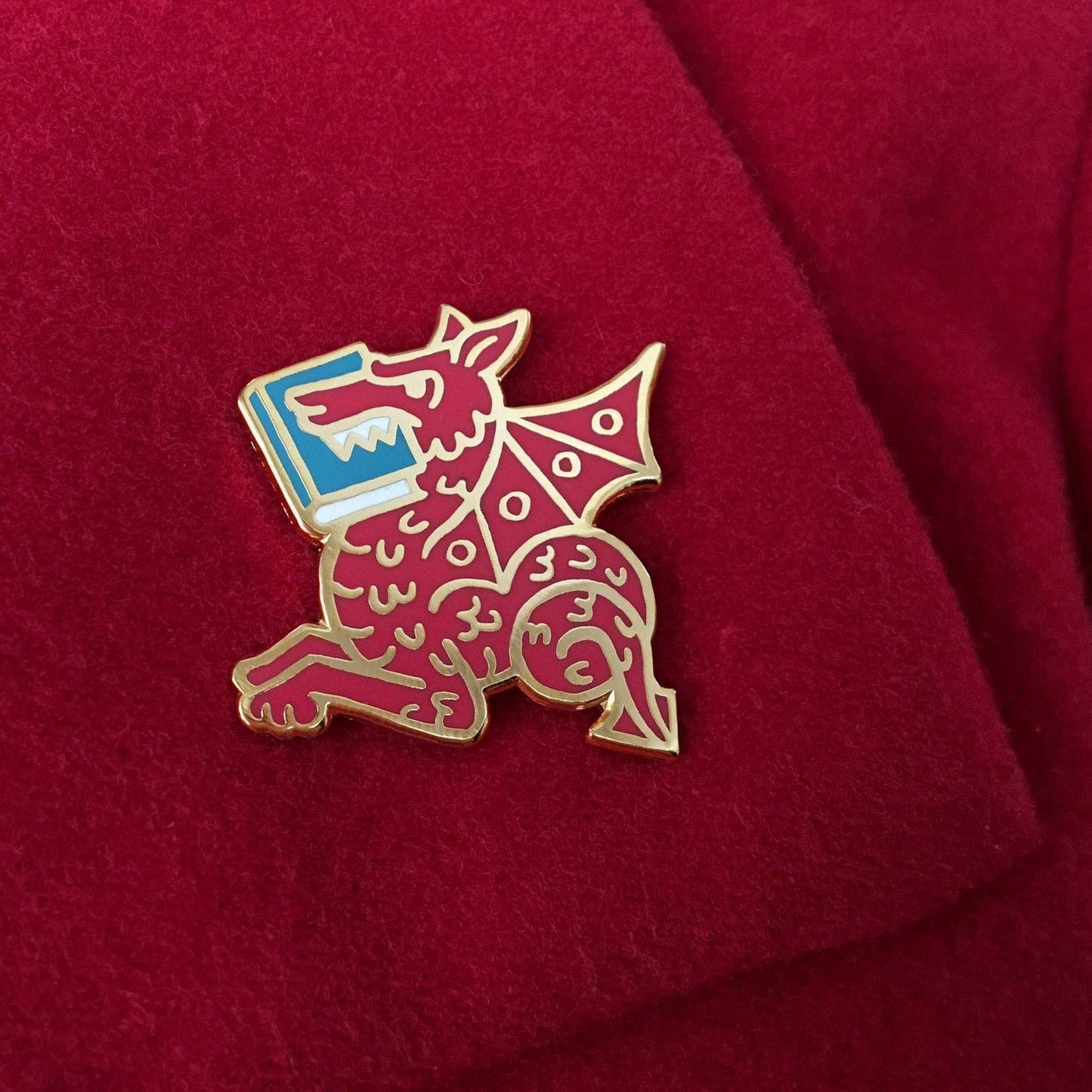 Book Wyrm enamel pin - Book Dragon pin in 4 colors: Green