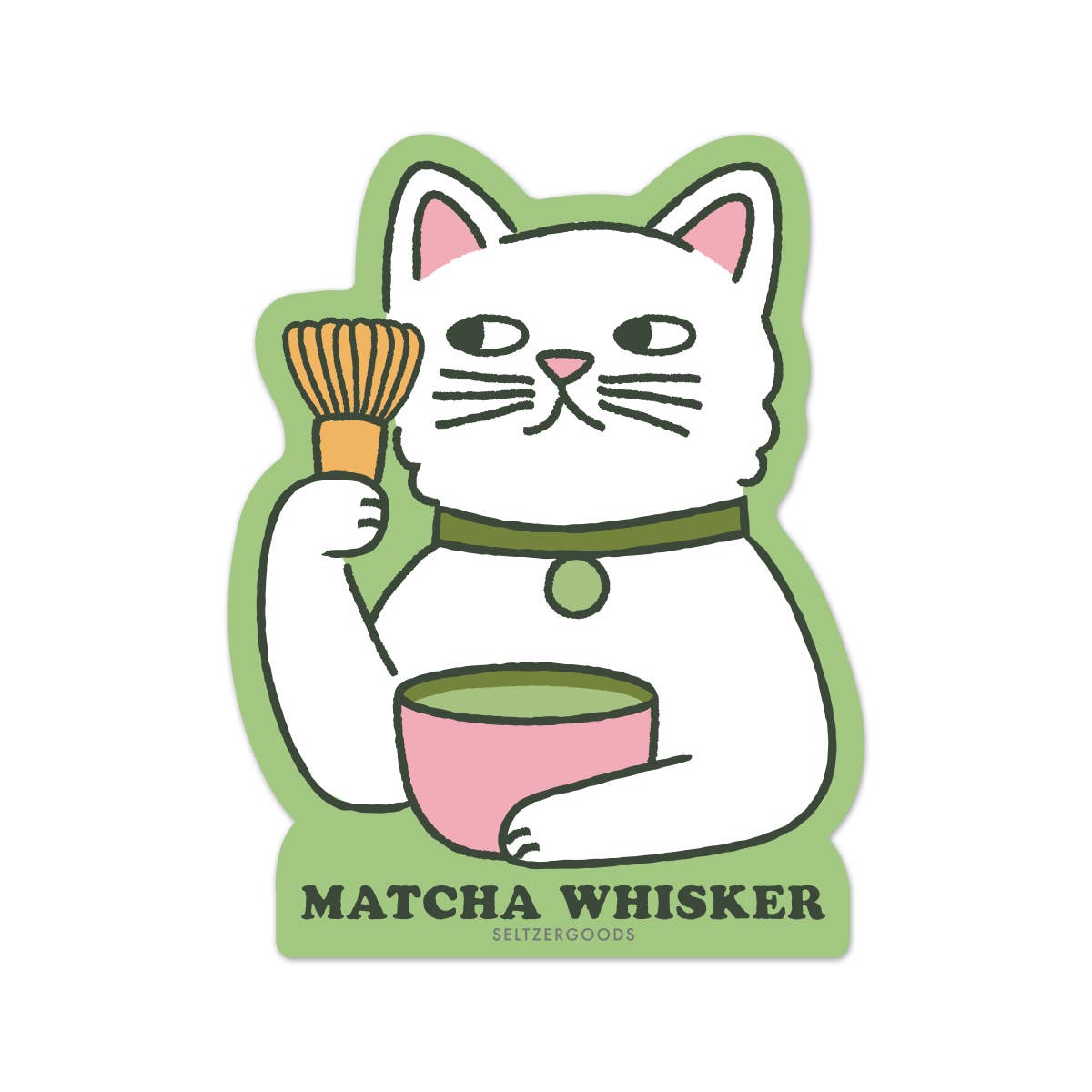 Matcha Whisker Sticker