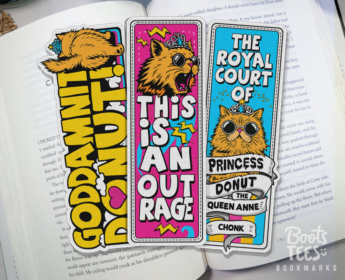 Dungeon Crawler Carl Bookmarks, 6" Princess Donut, Reading : Goddamnit Donut Bookmark