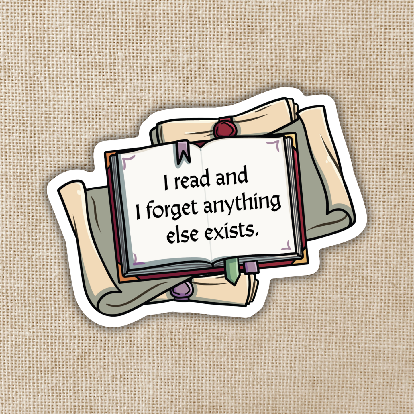 I Read and I Forget Sticker | The Spellshop