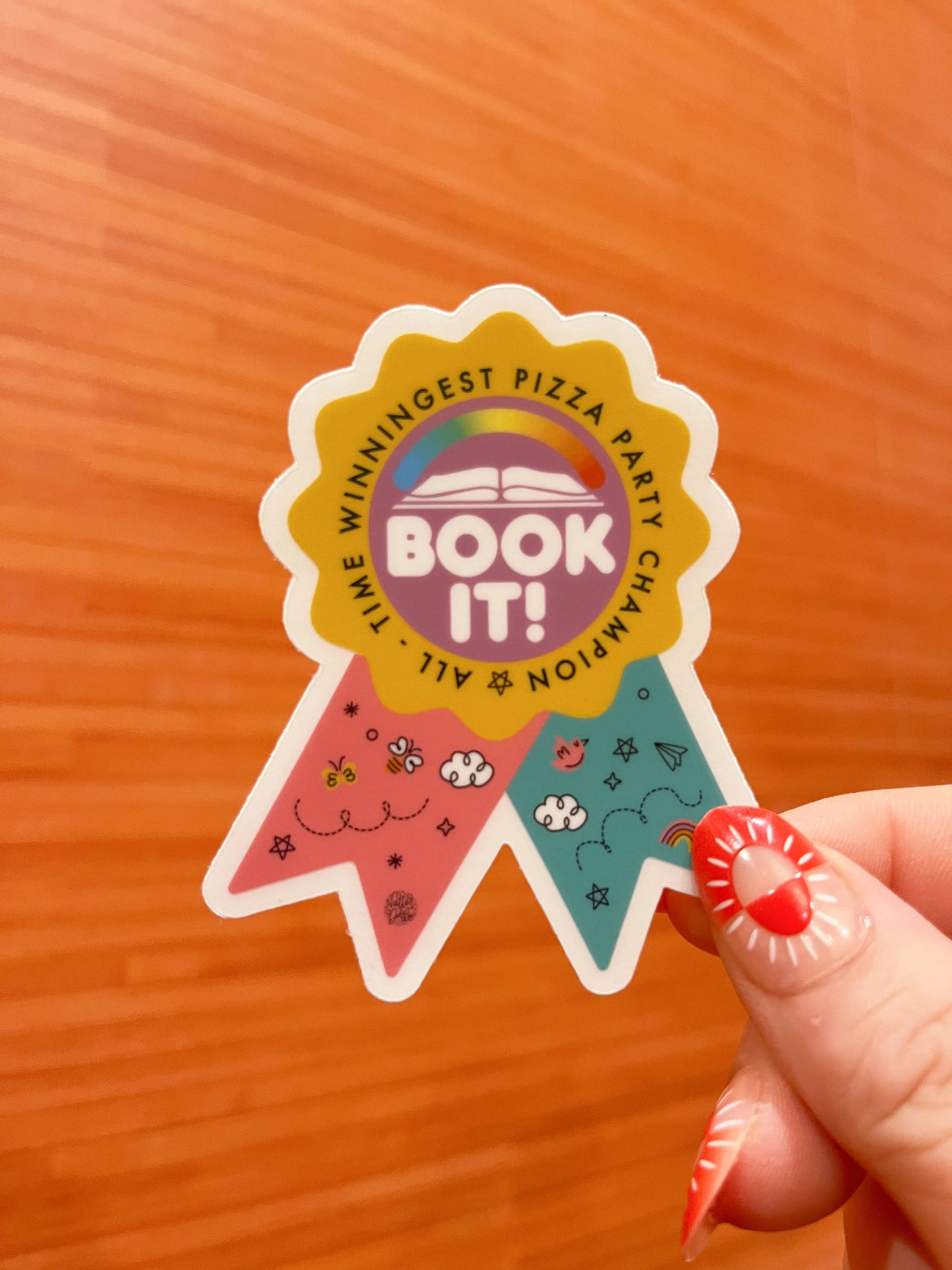 Book It Champion Nostalgia Sticker, Retro Pizza Party Winner: Single