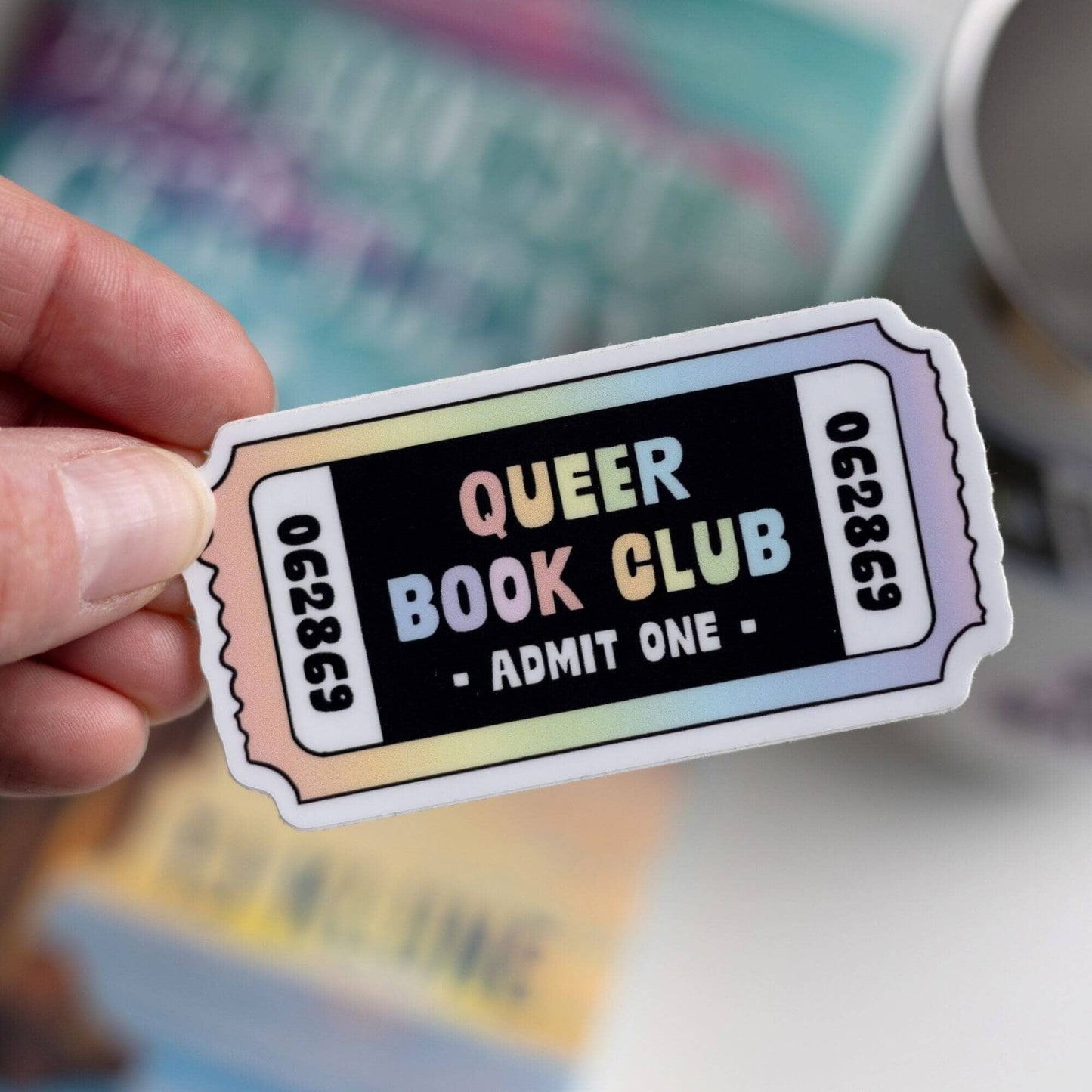 Queer Book Club Ticket Sticker