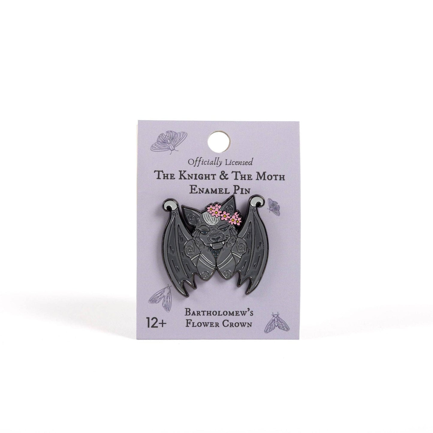 Bartholomew in a Flower Crown Enamel Pin | The Knight and the Moth