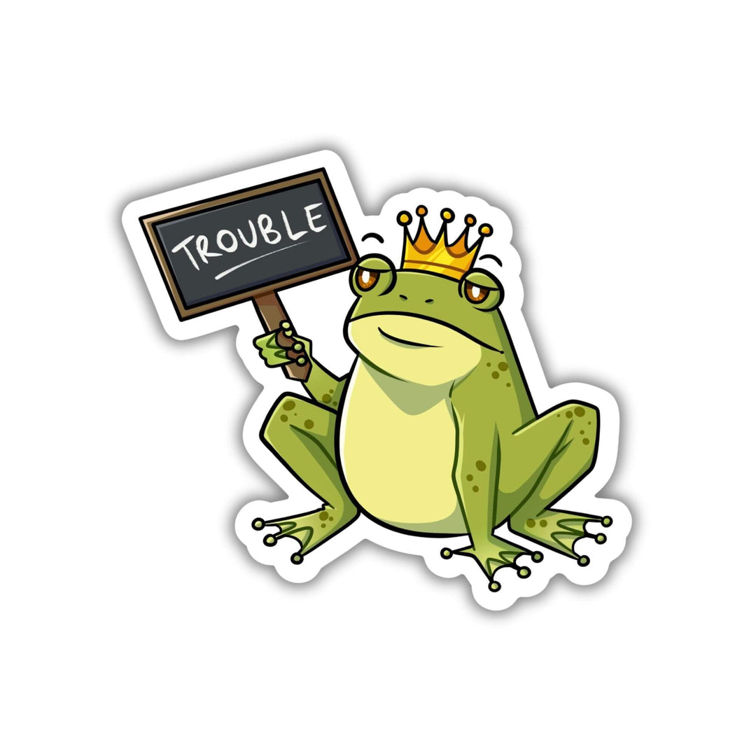 Kingsley with Trouble Sign Sticker