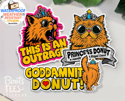 Dungeon Crawler Carl Stickers 3" Princess Donut Quote Decals: Goddamnit Donut Stickers