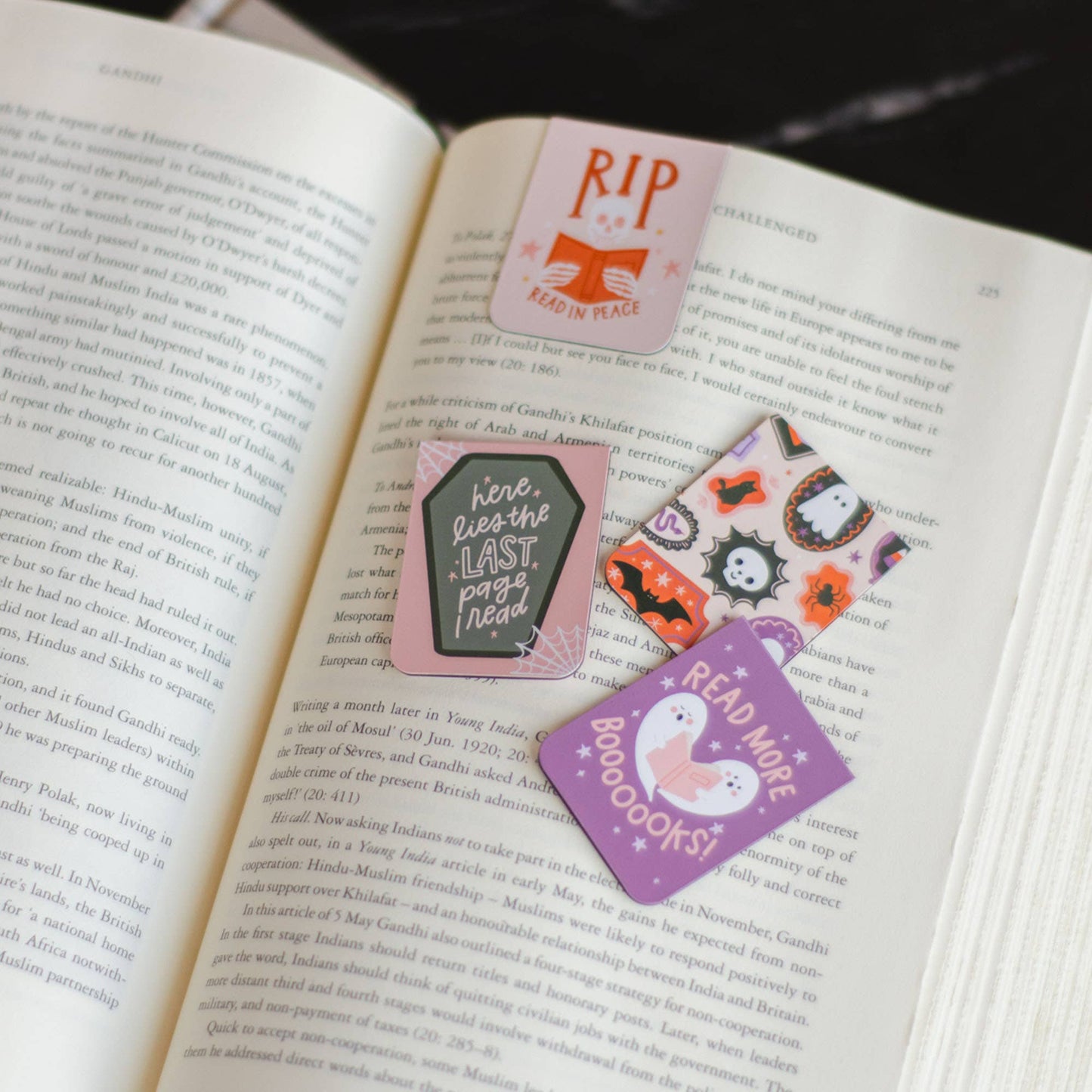 Spooky Cute Halloween Magnetic Bookmarks Set of 4
