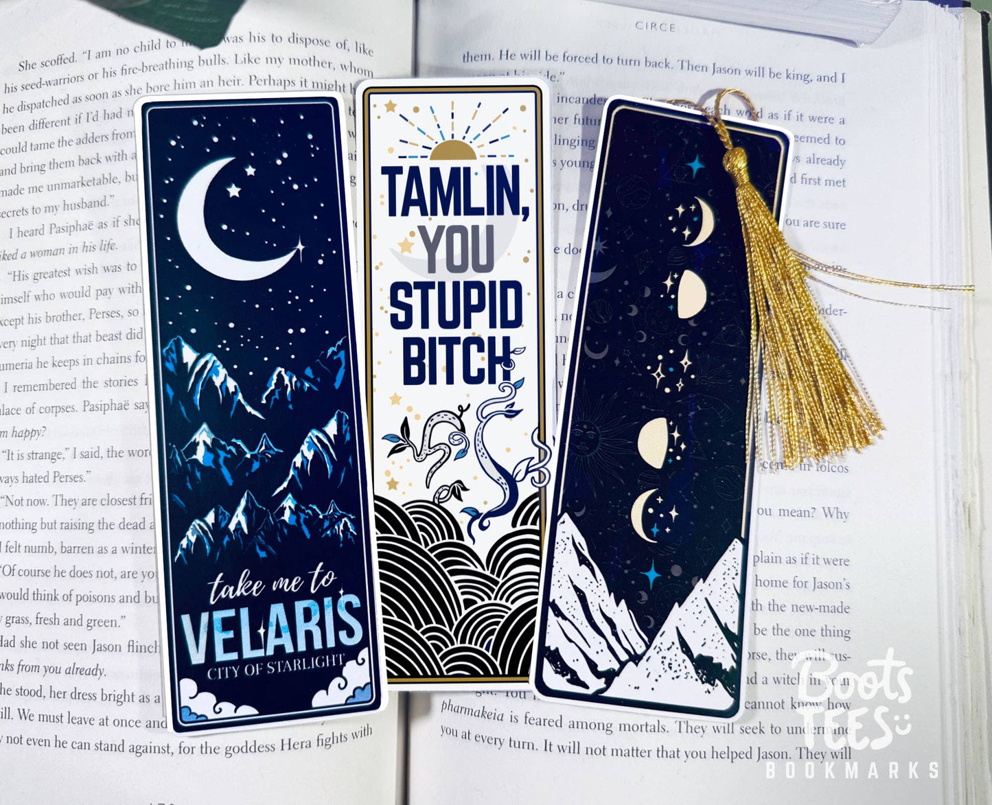 ACOTAR Bookmarks, 6" Court of Thorns and Roses Quote Reading: Moon Phases Bookmark