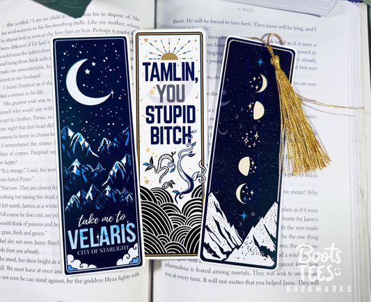 ACOTAR Bookmarks, 6" Court of Thorns and Roses Quote Reading: Moon Phases Bookmark