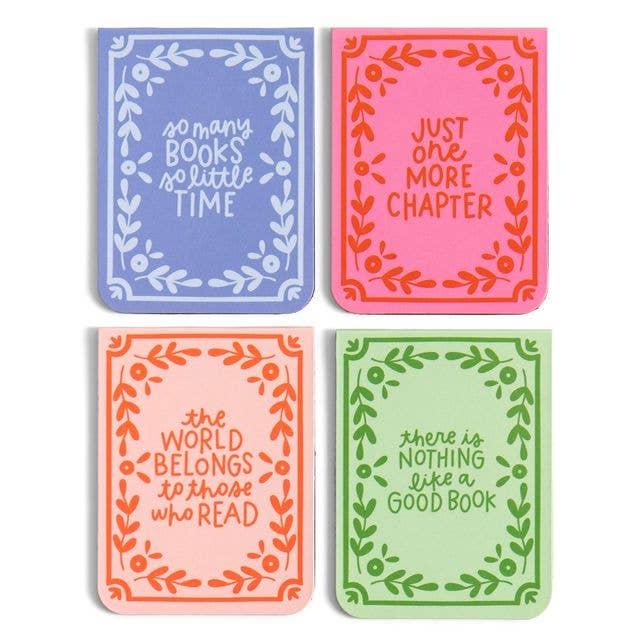 Book Lover Reading Quotes Magnetic Bookmarks Set of 4