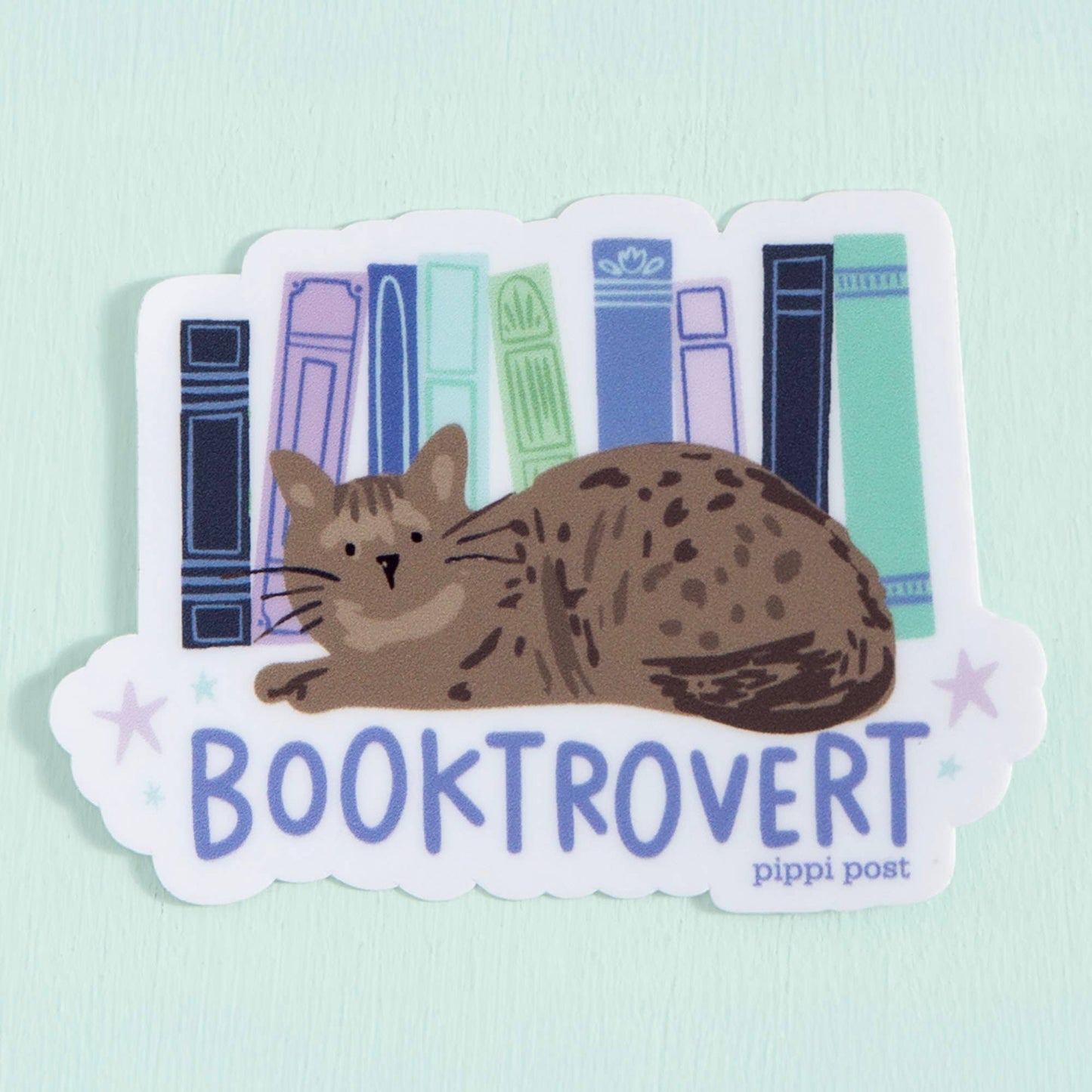 Booktrovert Books & Cat Decal Sticker