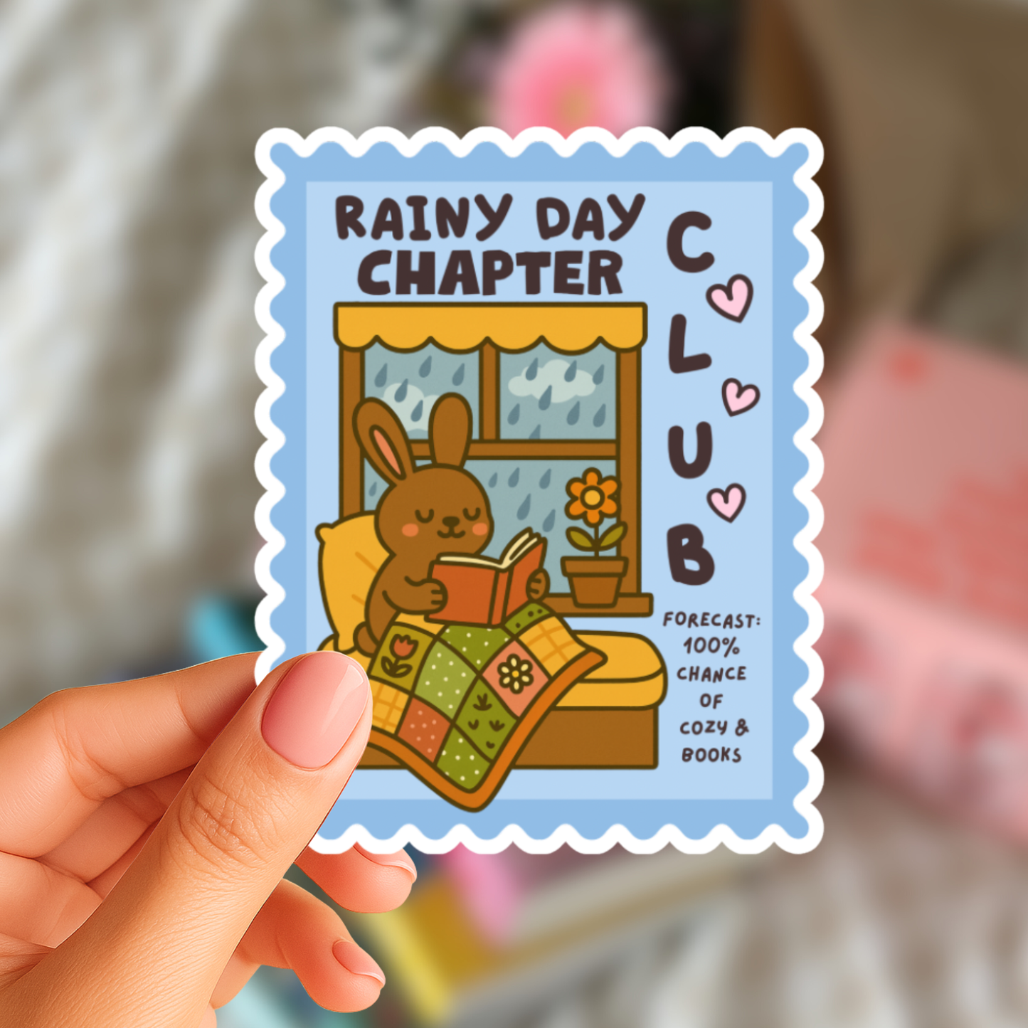 Rainy Day Chapter Club Bunny Stamp Sticker