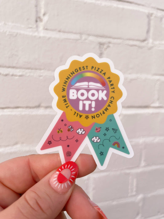 Book It Champion Nostalgia Sticker, Retro Pizza Party Winner: Single