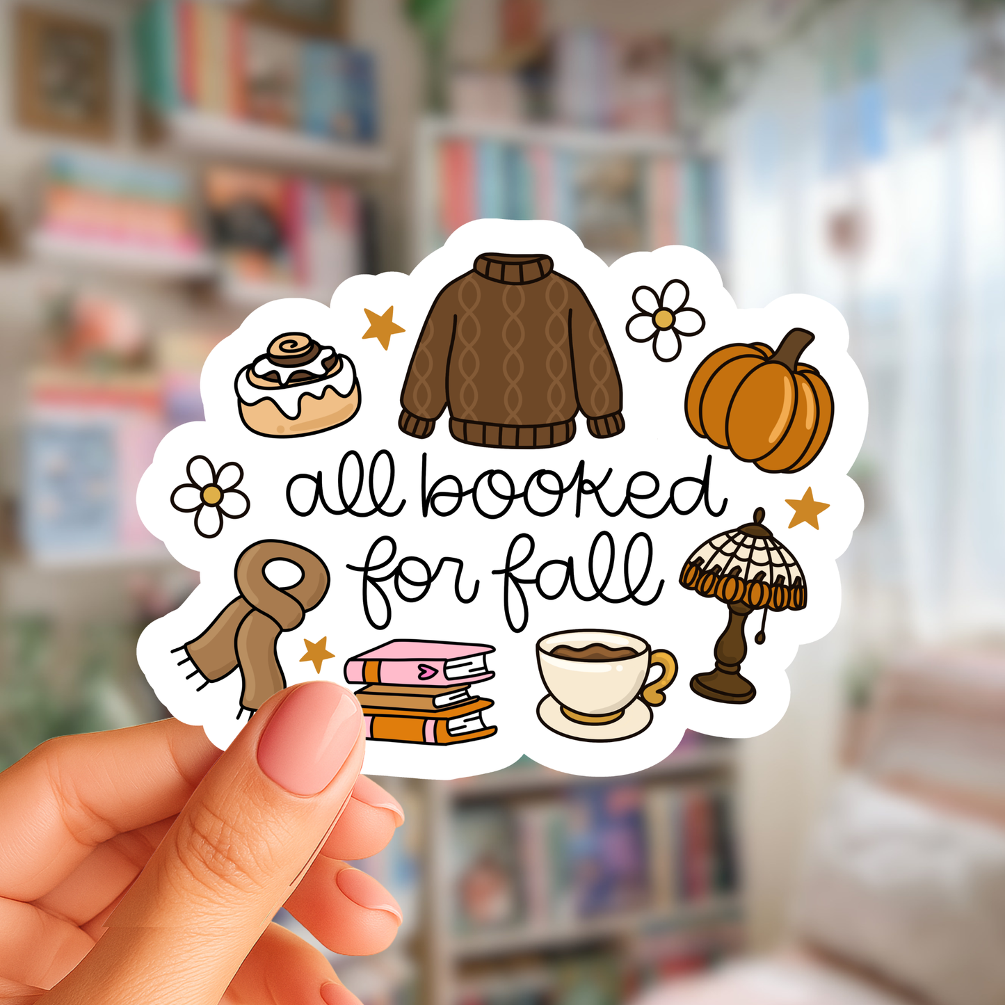 All Booked For Fall Bookish Sticker